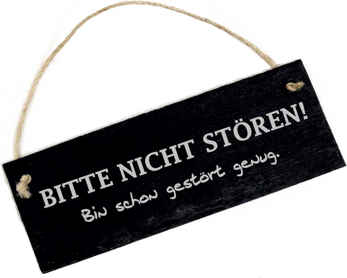 Decoratie bord - Zelfklevende tekst - Deur decoreren - Handgemaakte gravure - 22x8cm - Grijs