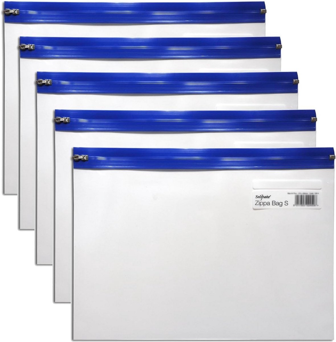 Set van 5 A5 Ziplock Tassen met Label - Waterbestendig Documentenmap (255x190mm)