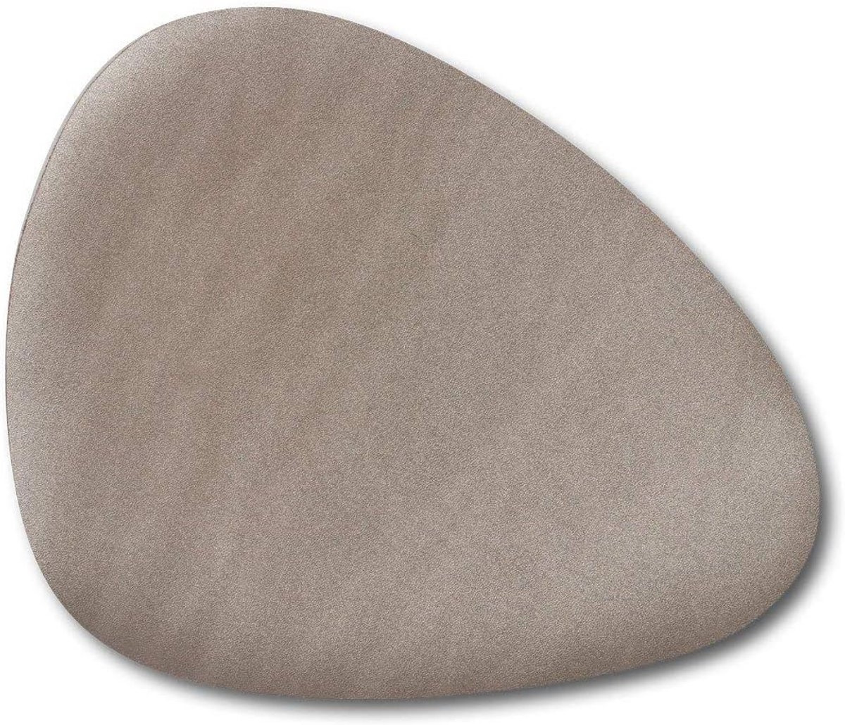 Set van Rechthoekige Kunstleren Placemats in Metallic Taupe 42x34 cm