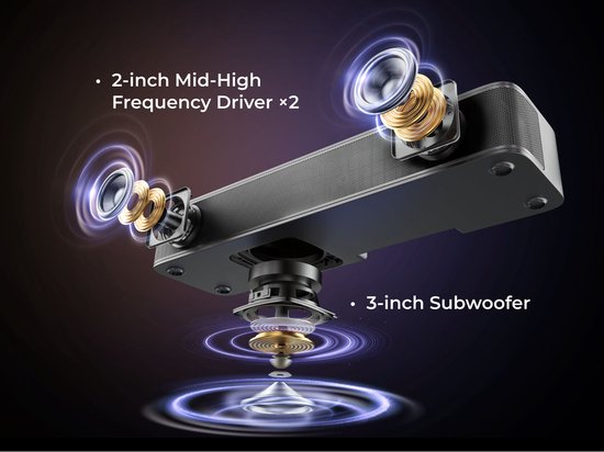 ULTIMEA Poseidon M20 2.1 Soundbar voor TV - met ingebouwde Subwoofer, App-besturing, Bluetooth 5.4 van Ultimea — afbeelding 3