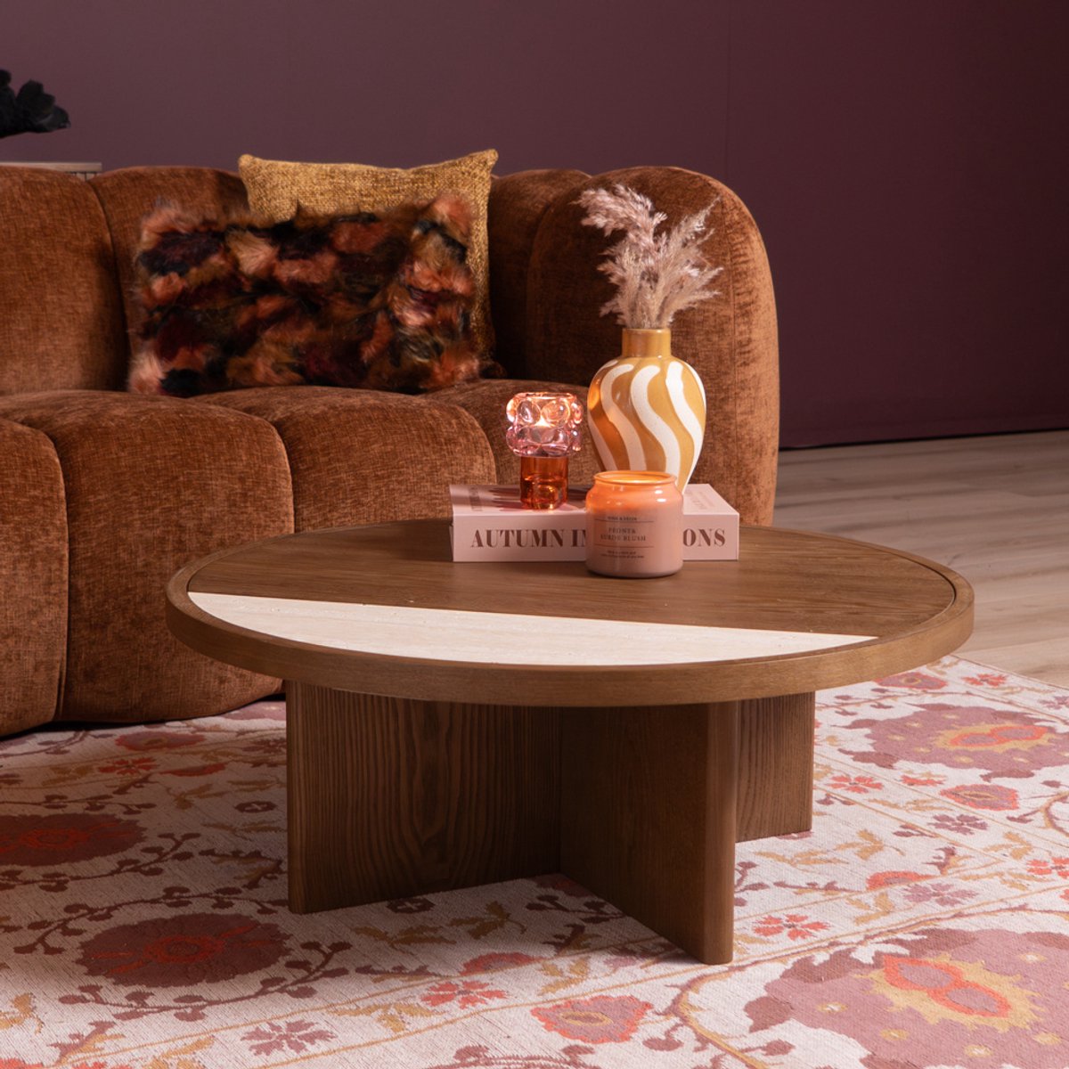 Bronx71® Salontafel Maeva Ø80 cm rustiek eiken