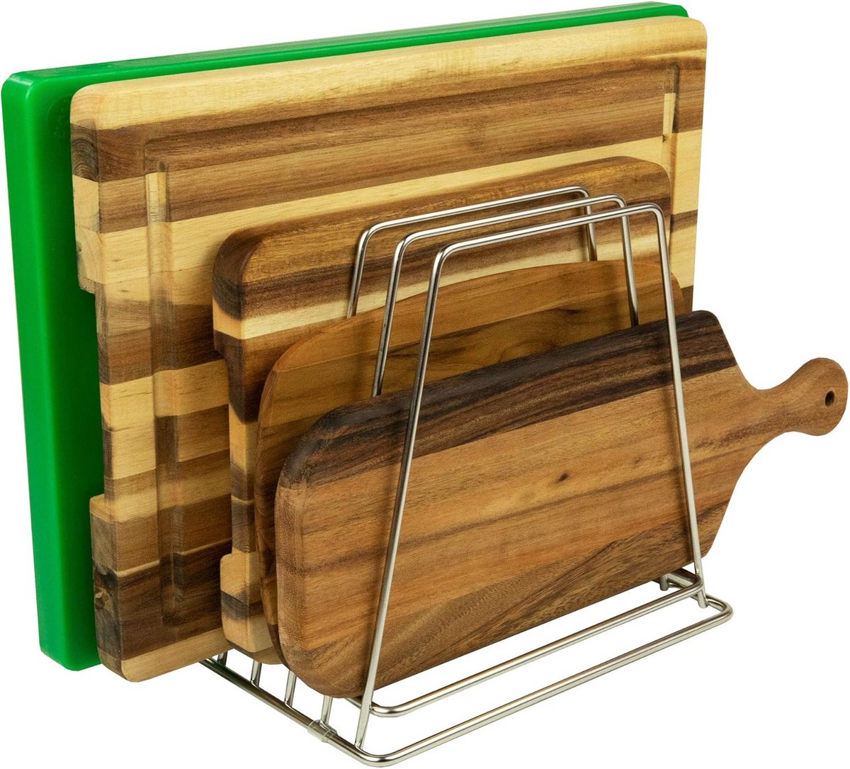 RVS Snijplank Houder met 5 Slots - Professionele Snijplank Organizer en Droogrek