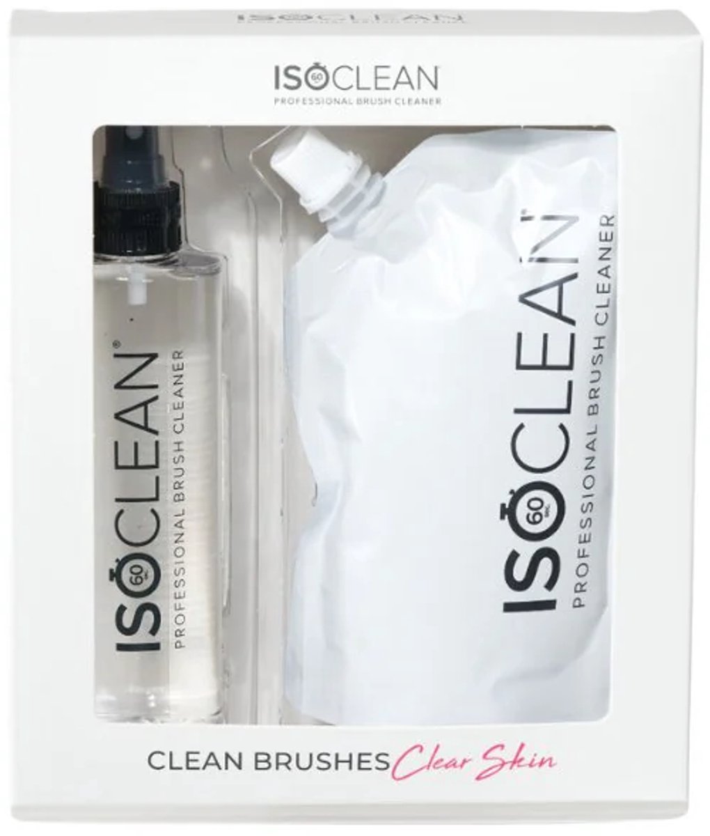 Isoclean Eco Bundle Make-up Brush Cleaner 1x spray & 1x refill van 275 ml per stuk.