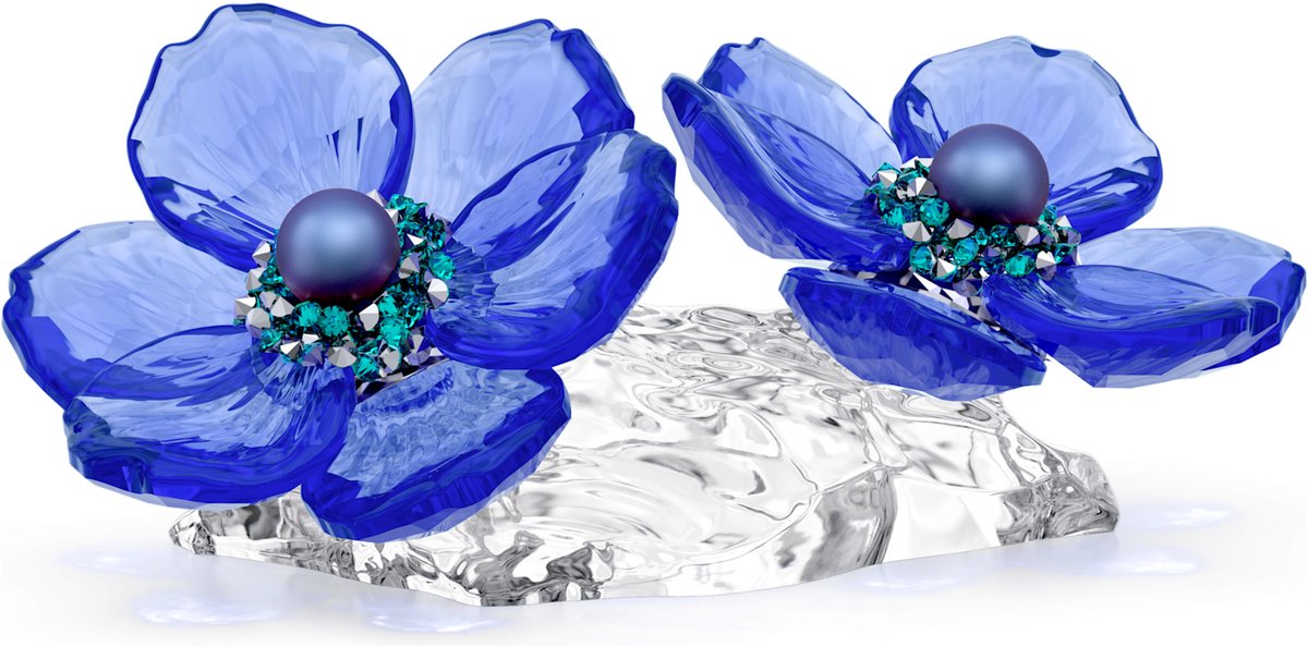 Swarovski beeldje Idyllia SCS Anemoon Coronaria Bloem 5717850 | blauw kristallen bloem decoratie, elegant botanisch kunstobject