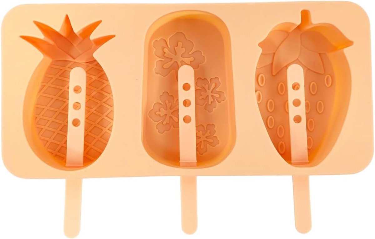 Herbruikbare Siliconen Ijsvorm - Flexibel, Ovenbestendig & Vaatwasmachinebestendig - Pasteloranje