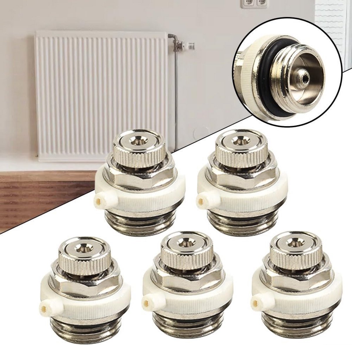 Zelfontluchter Radiatorkraan 1/2 inch voor Vloerverwarming en Radiatoren