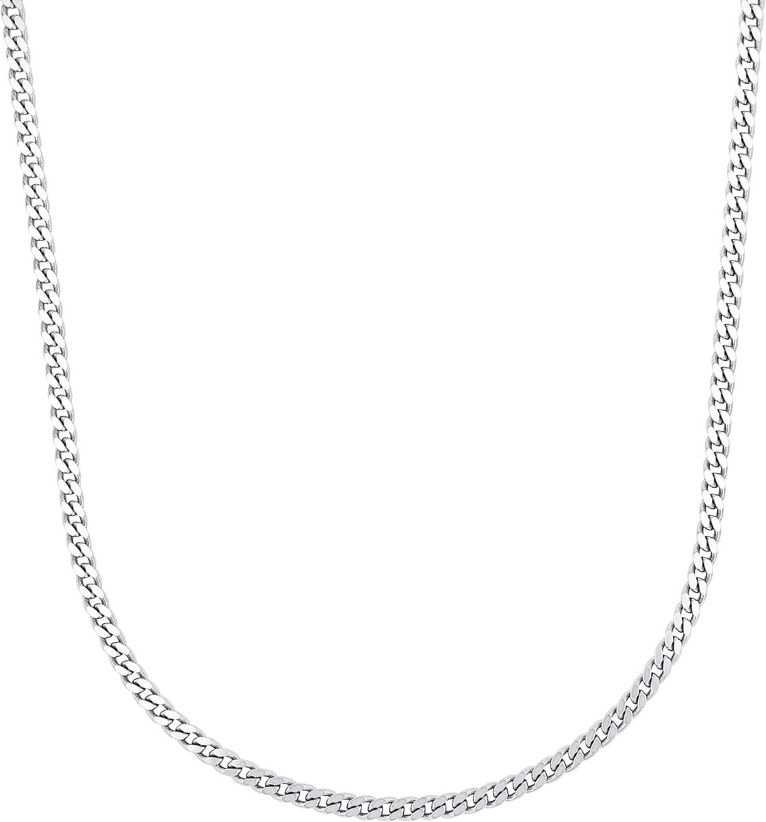 Massieve Herenketting 925 Sterling Zilver 55 cm - Gerhodineerd Zilveren Keten