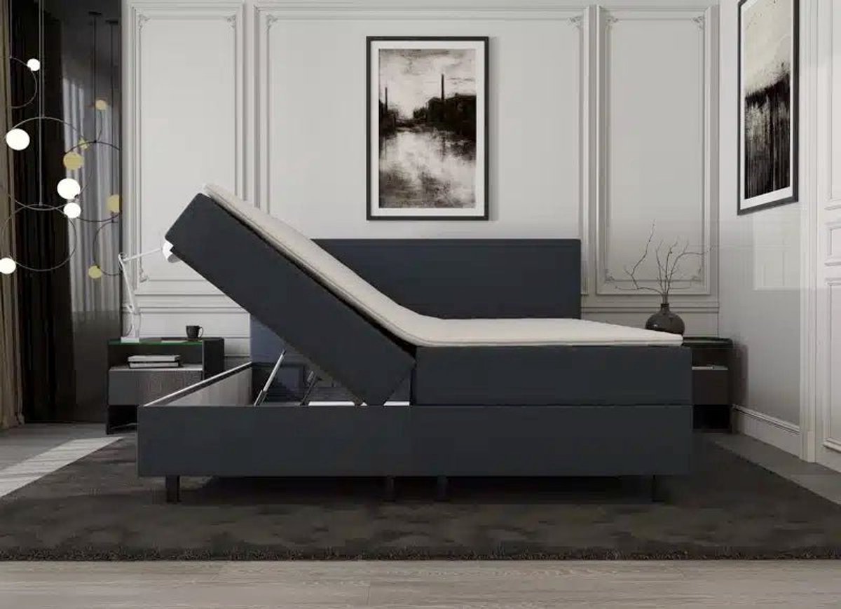 Mörgenn SENTO Boxspring met Opbergruimte - Antraciet 160x200 - Mörgenn - €1.154,50