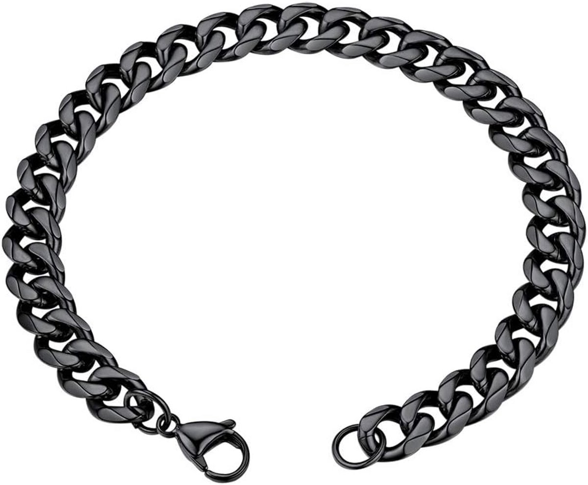 Heren Armband Cuba Schakel RVS - Klassiek Modern in Zilver, Goud of Zwart