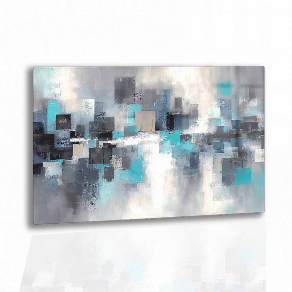 Vlakken met reflectie - Acrylglas - Plexiglas - Glasschilderij - 120x80 cm