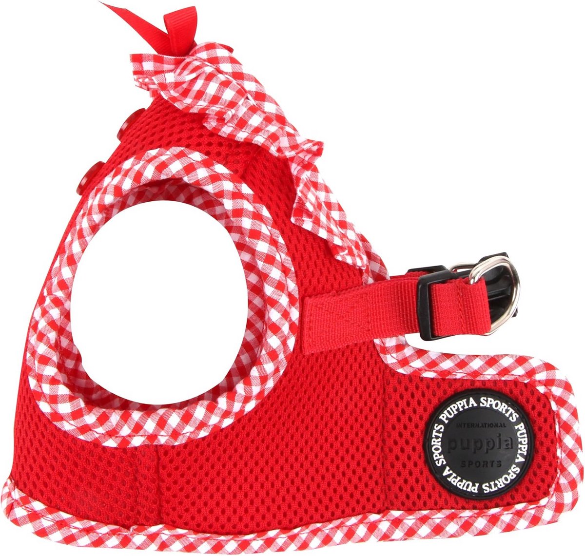 Comfortabel Hondentuigje in Geruit Patroon met Decoratieve Knoppen
