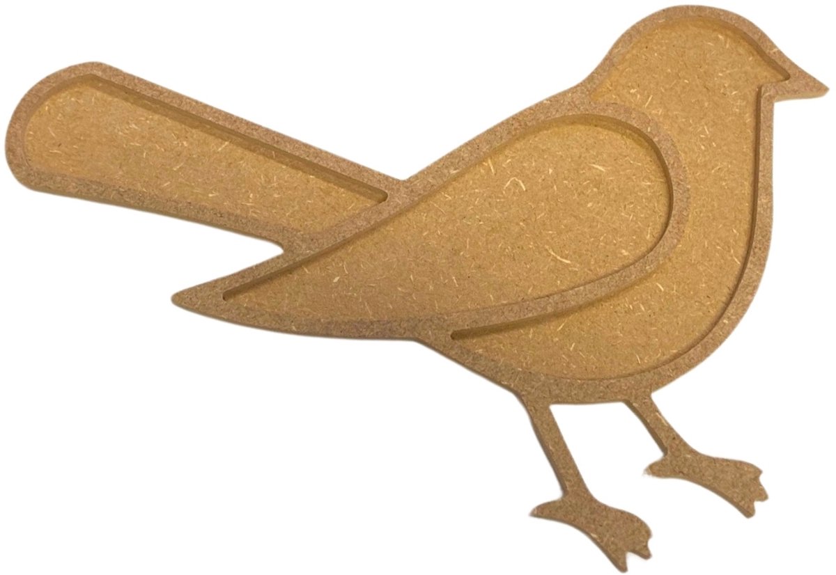 Gomille MDF figuur vogel knutseldecoratie 30x20 cm met rand.