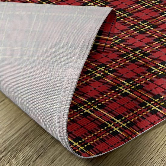 Set Van 4 Geruite Placemats Voor Eettafel Wasbare Stoffen Tafellopers 
