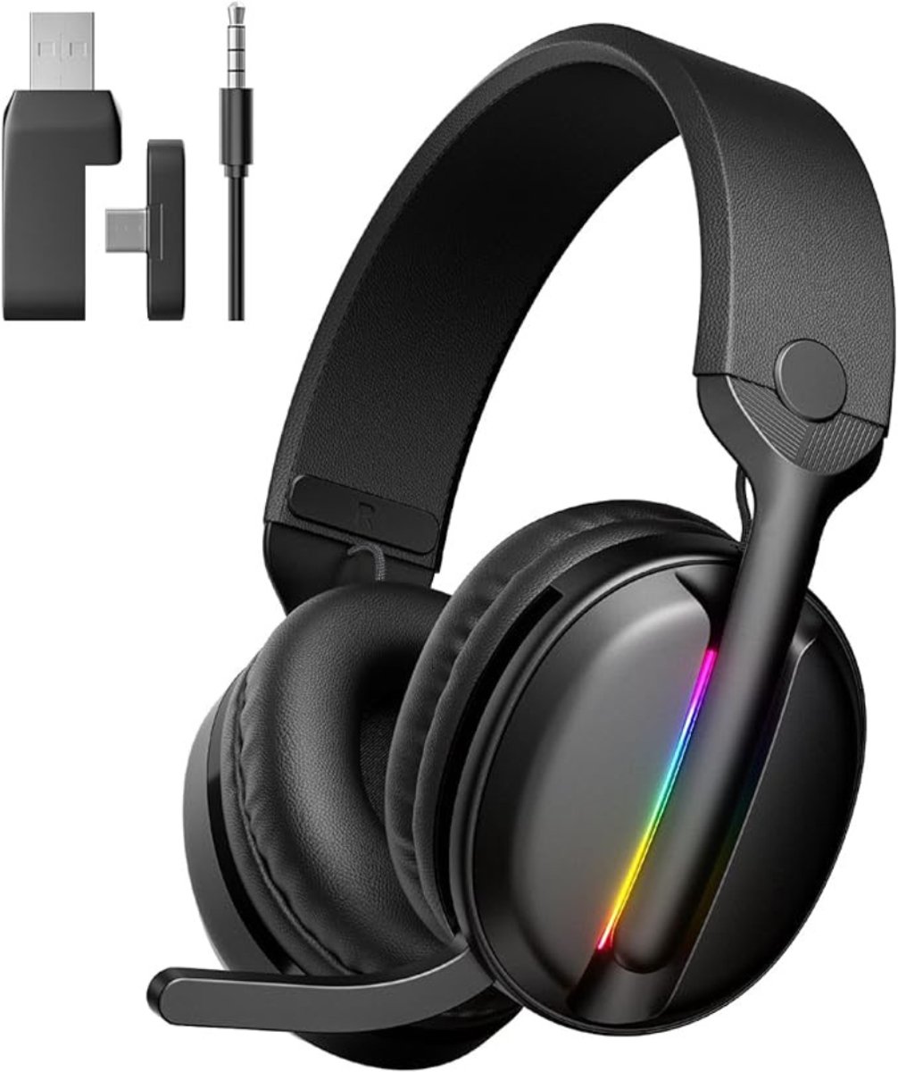 Aurixi® Game headset draadloos - Headset - Game headset - Gaming headsets - Zwart - 22cm x 19cm x 10cm 