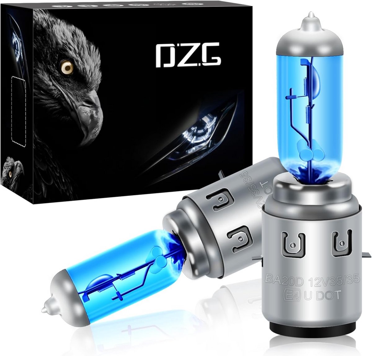 2x Krachtige 12V 35/35W Halogeen Koplampen Motorfiets Super Wit Licht 5500K Ba20d