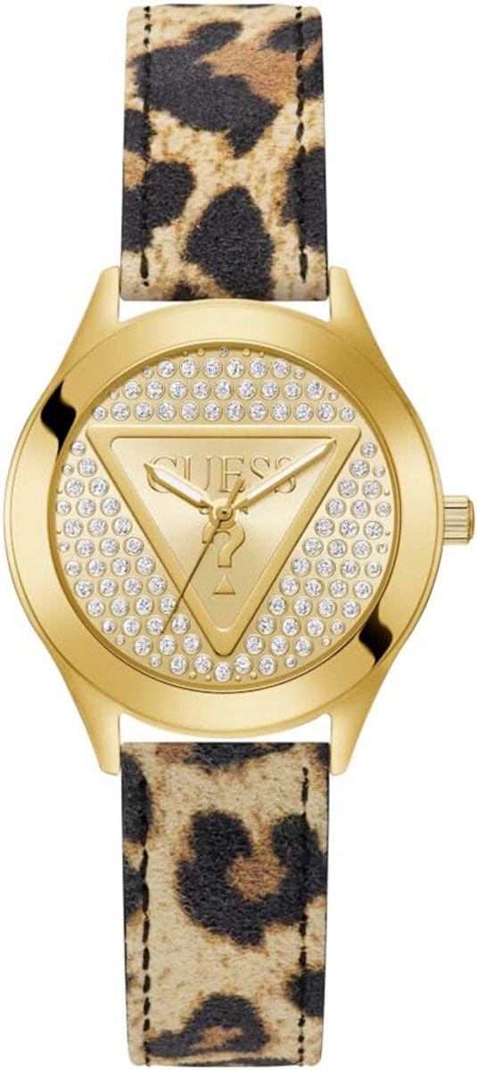Guess Glitz Plaque GW0745L2 Horloge - Leer - Multi - Ø 34 mm