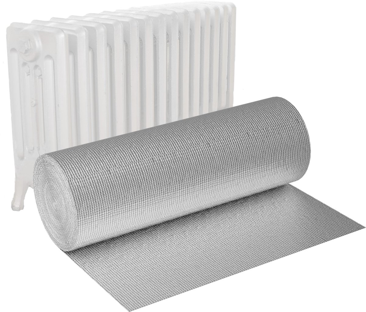 Aufun isolatiefolie – dubbele aluminium laag – 3-4 mm – luchtbelfolie met isolatieband – warmte- en koudebescherming – 60 cm x 20 m