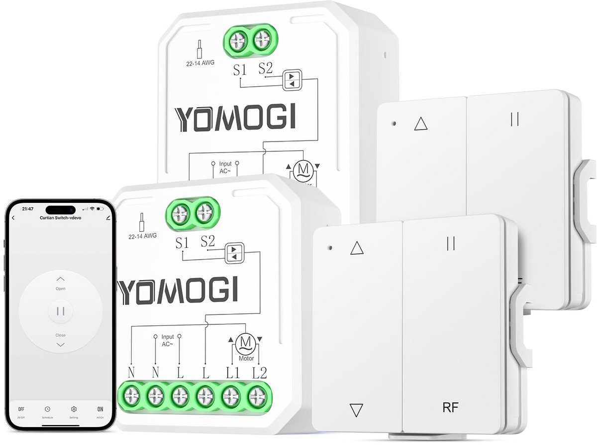 Slimme WiFi Rolluik Module met Draadloze Afstandsbediening - Timer & Spraakbesturing (2 Stuks)