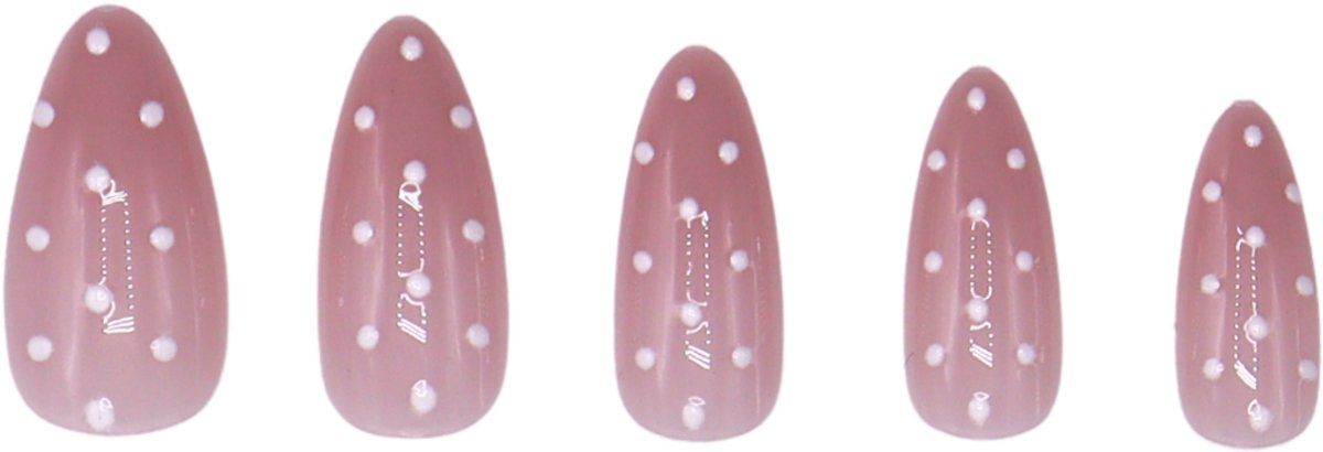 Boozyshop ® 24 pcs Press On Nails Polka Dots – Stijlvolle Kunstnagels met Polka Dot Design – Snelle & Makkelijke Manicure – 12 Maten Genummerd – Inclusief Nagellijm