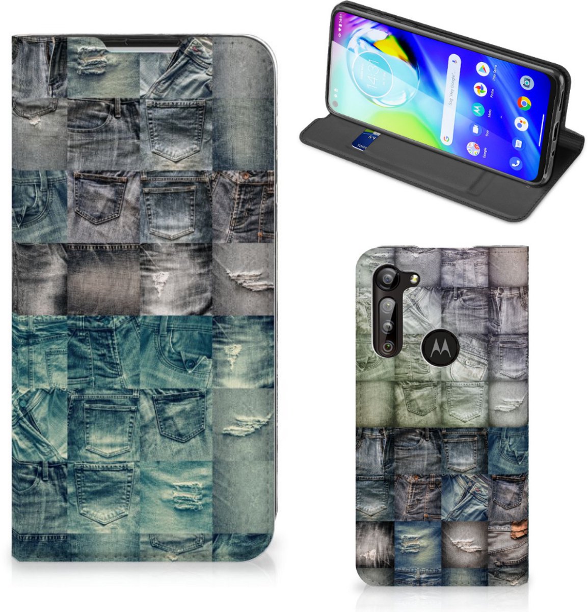 Hippe Standcase Motorola Moto G8 Power Spijkerbroeken