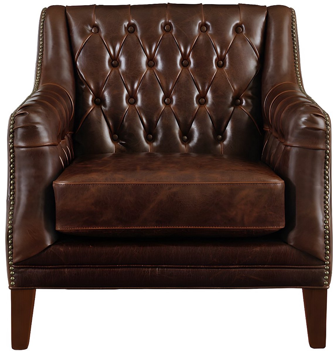 Vente-unique Fauteuil van leer COLBERT - Bruin