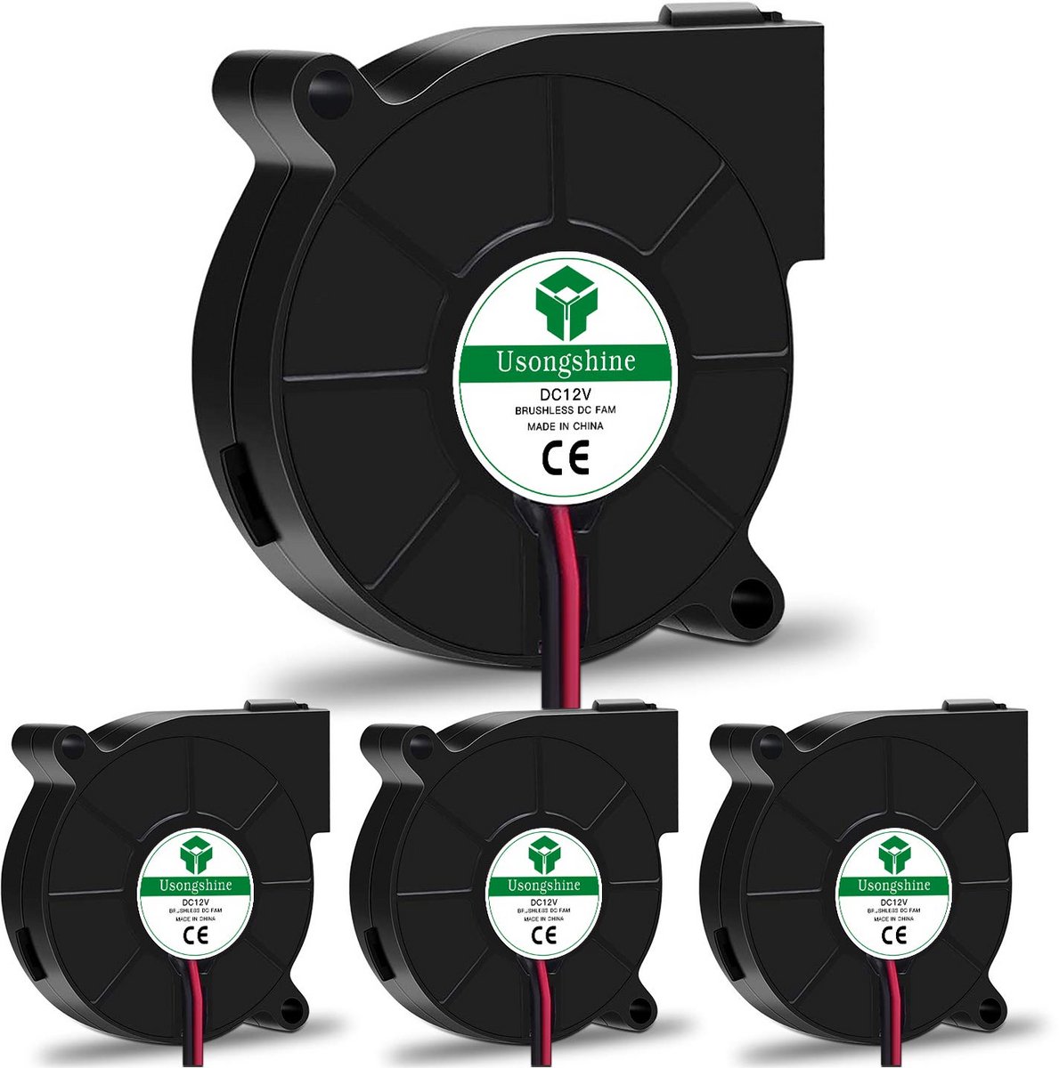 Set van 4x 50x50x15mm 12V DC Koelventilator voor 3D-printer - Stille Borstelloze Computer Fan
