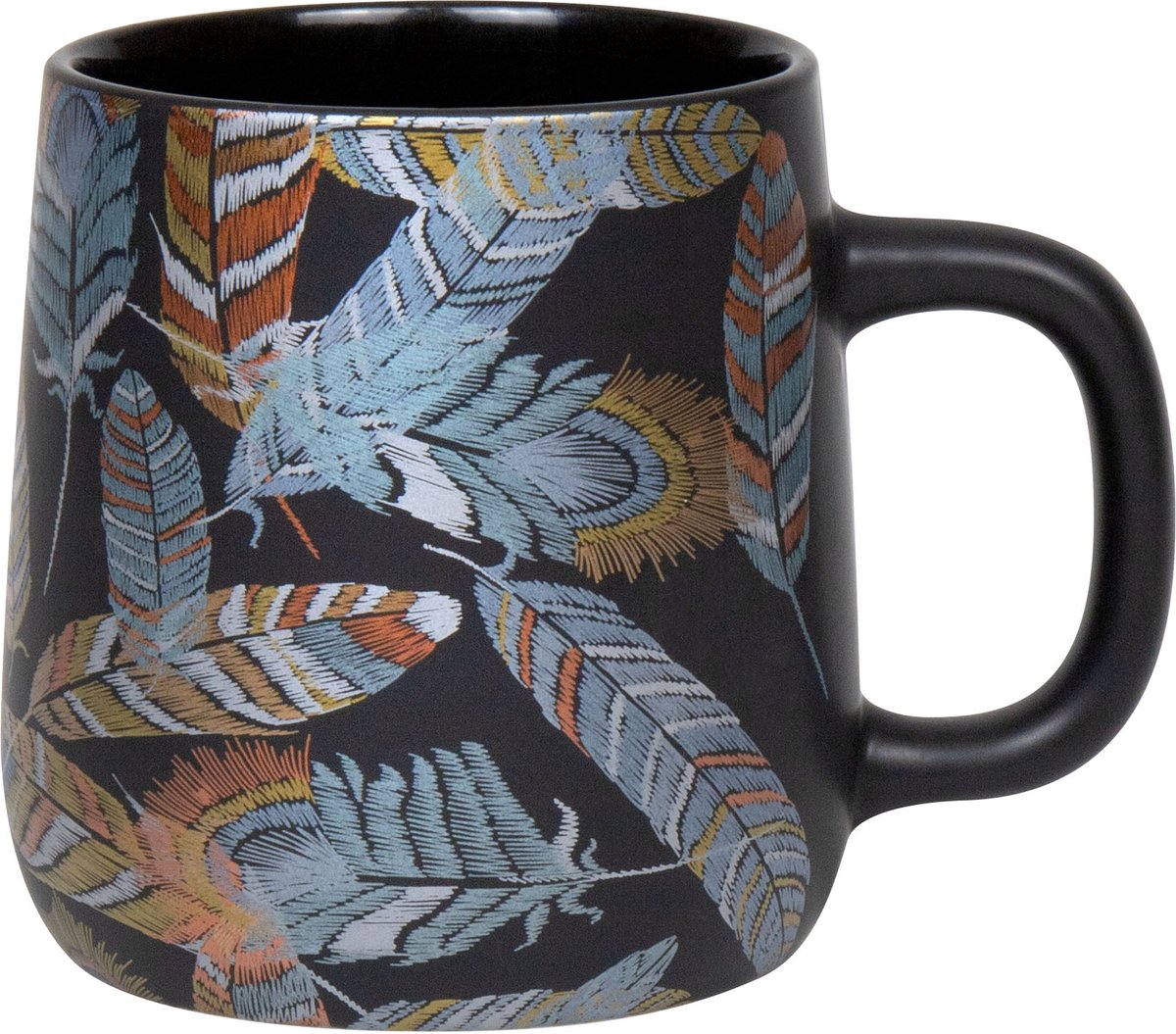 Könitz mok Shiny Feathers, beker, koffiemokken, nieuw bot, zwart, 395 ml, 1172392619
