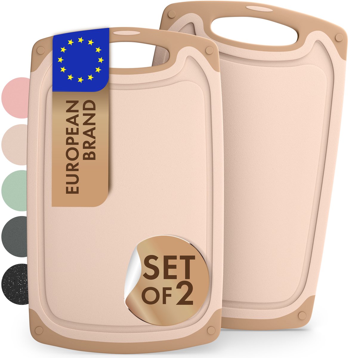 Blumtal Snijplank Kunststof Variera - BPA Vrij - 25 x 15 cm - Beige - Set van 2