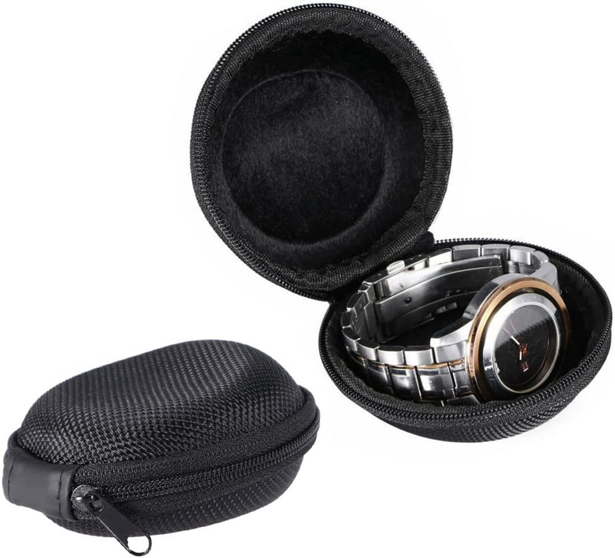 Draagbare Horlogedoos voor 1 Horloge - Reisetui met Rits voor Heren en Dames Horloges