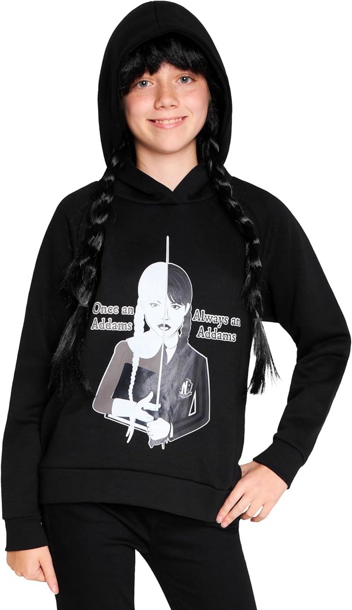 Sweatshirt voor Meisjes (7-16 jaar) - Comfortabele Witte/Donkere Hoodie met Design