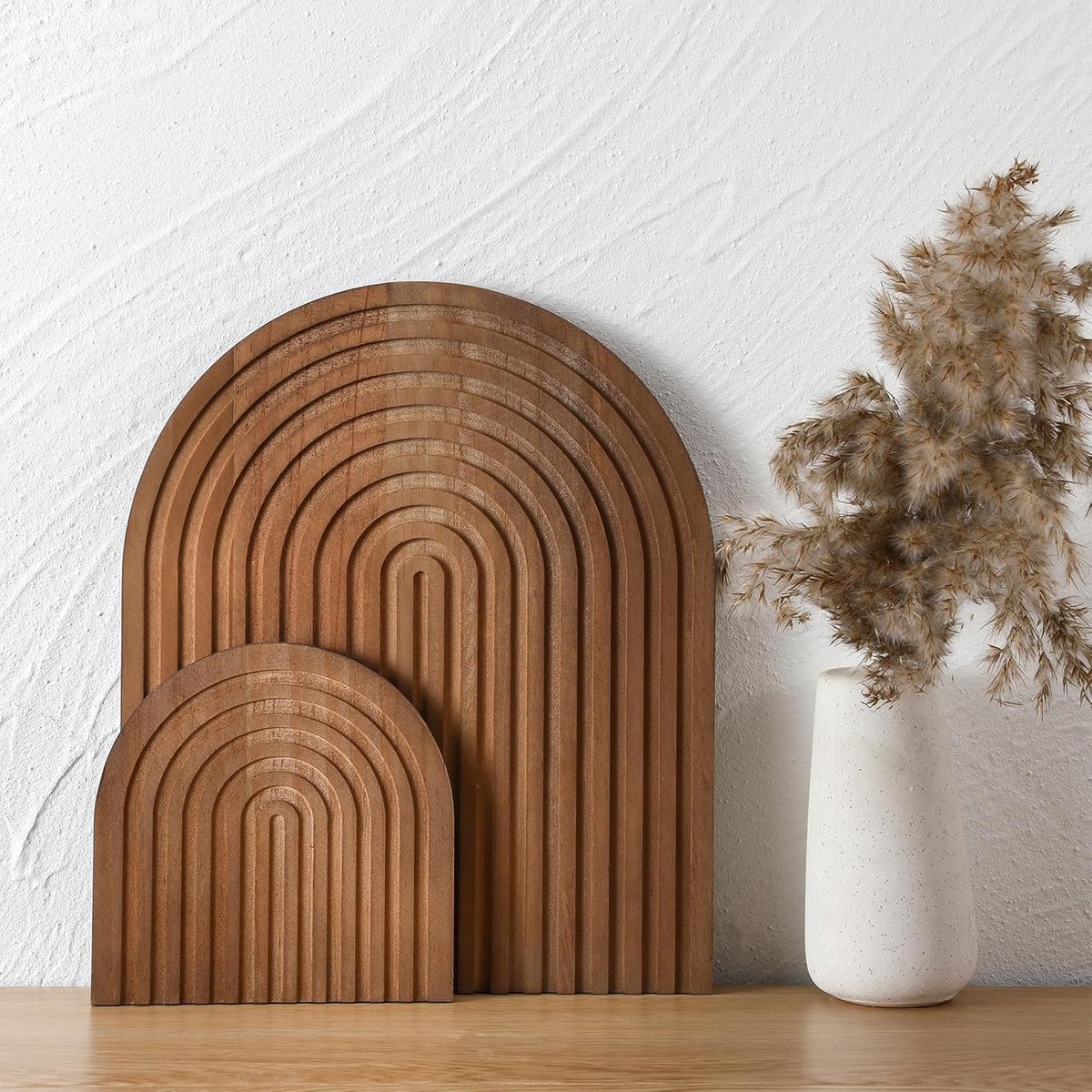 2x Decoratieve Houten Serveerplank Regenboog Vorm - Broodplank en Borrelplank