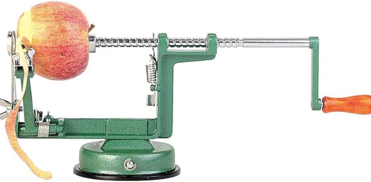 Quvo® Appelschilmachine - Appelschiller - Appelsnijder - Groen - 26cm x 16cm x 11cm