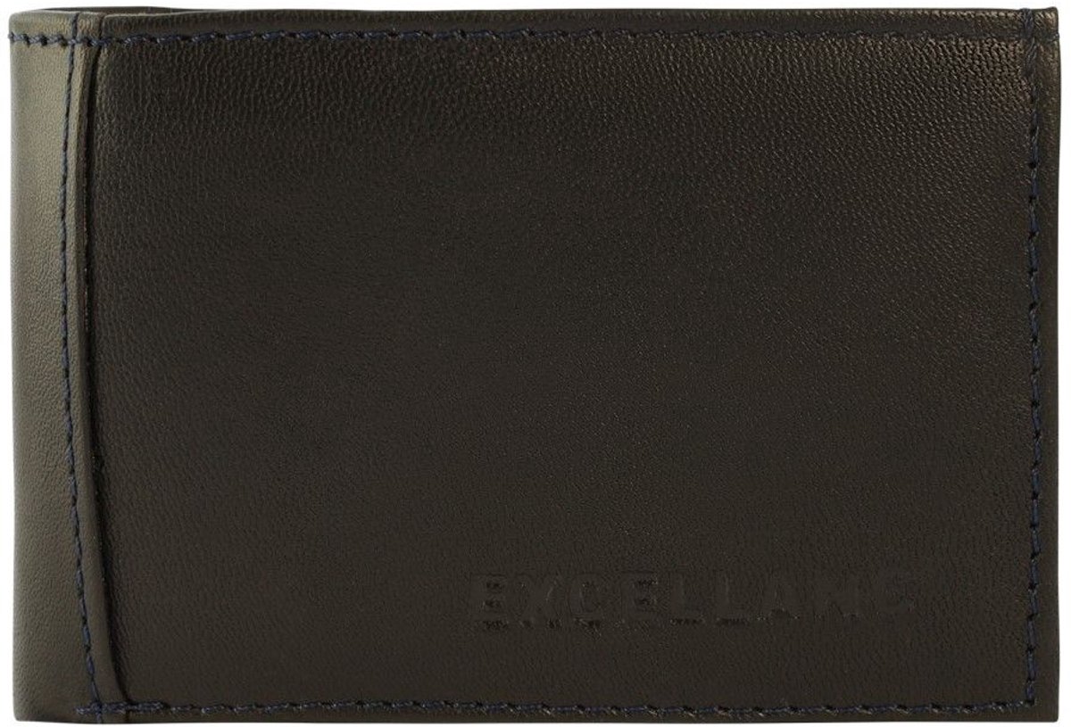 EXCELLANC Excellanc Unisex Portemonnee Fadel echt leer, liggend formaat, 7,2 x 10,5 cm