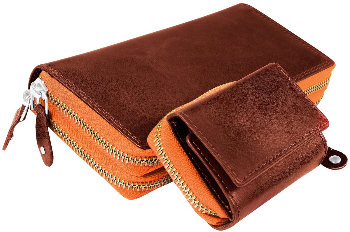 JUST Gewoon Unisex Portemonnee JU40006 Echte leren portemonnees in een set, RFID-bescherming