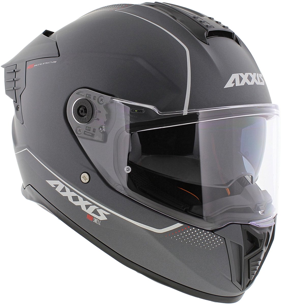 Axxis Hawk SV Evo Integraal helm solid mat titanium XS - Motorhelm / Brommerhelm