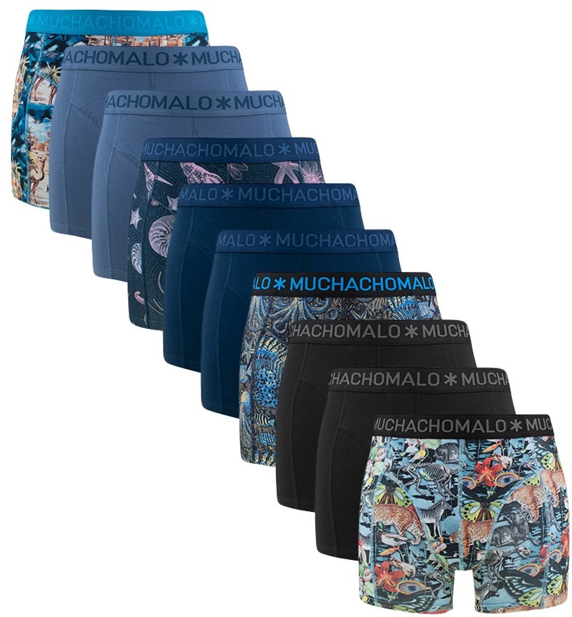 Muchachomalo heren 10P boxers basic print multi IV