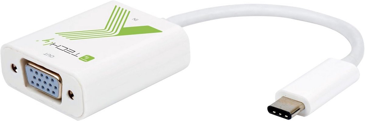 USB-C naar VGA Adapter Kabel - Wit - Video Converter voor Laptop en Monitor