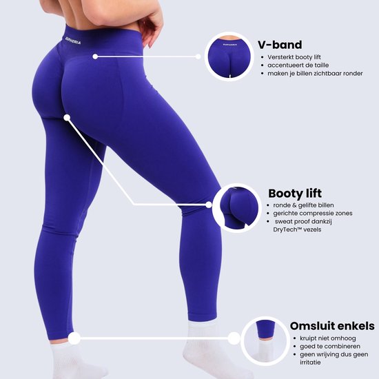 Euphoria Sportlegging Dames - Sportkleding Dames - Sportbroek Dames - Yoga Broek Dames - Paars - Maat L van Merkloos — afbeelding 2