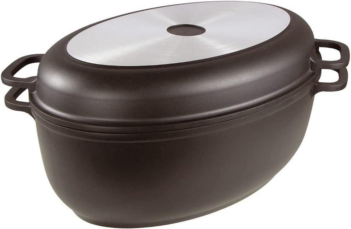 Grote Braadpan met Grillpan Functie - 8 Liter - Geschikt voor Alle Warmtebronnen