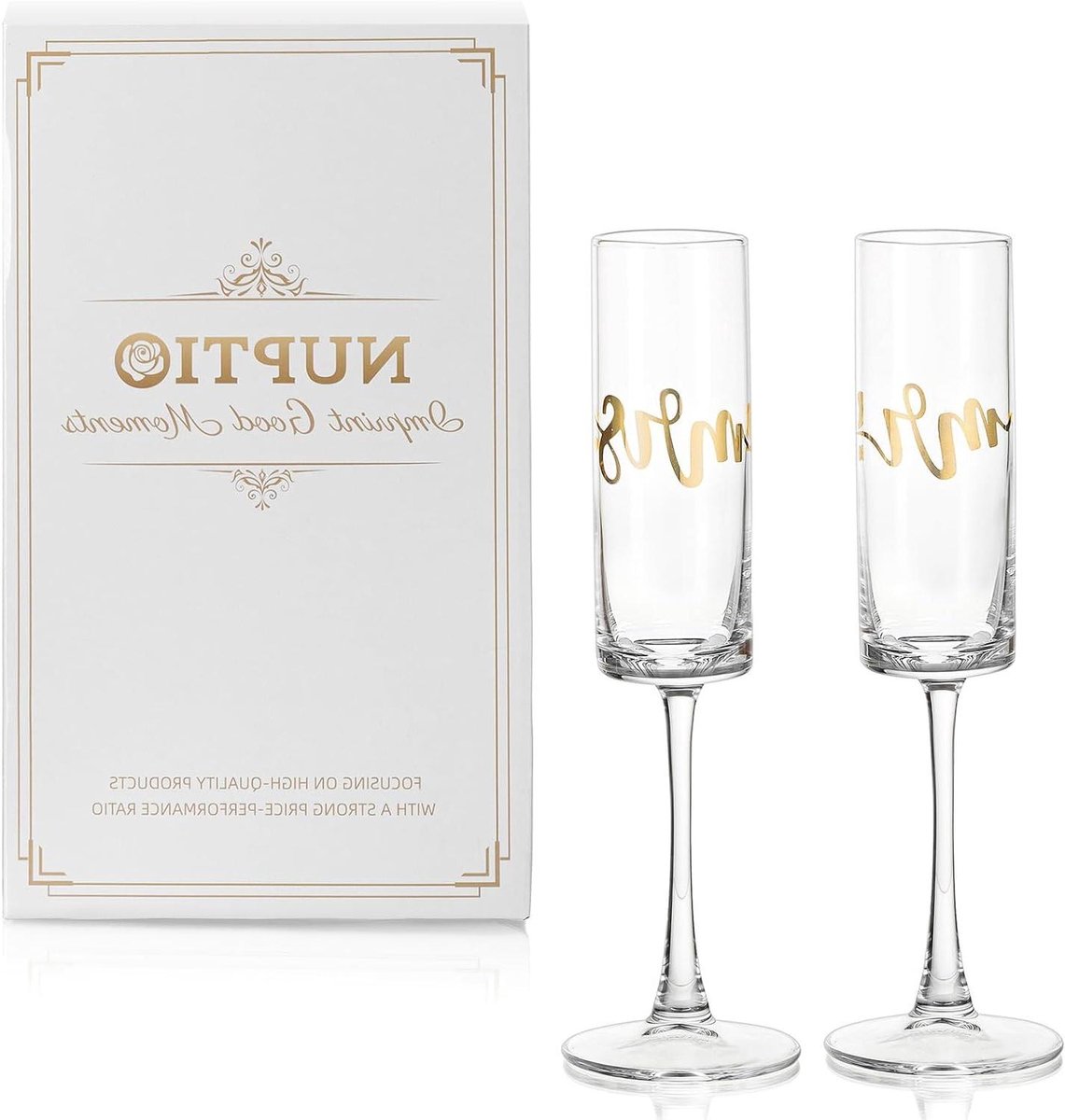Gegraveerde Champagne Flutes Set van 2 - Goud - Persoonlijk Cadeau voor Echtpaar - Verloving - Bruiloftscadeau - Valentijnsdag - Bruidegom & Bruid