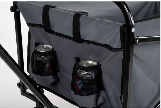 Camp Active Bolderkar Opvouwbaar - Bolderwagen tot 70kg - Rolwagentje voor Camping en Festivals - in Hoogte Verstelbare Hendel - Strandwagen 82 x 52 x 63 cm - Zwart van Camp Active — afbeelding 3