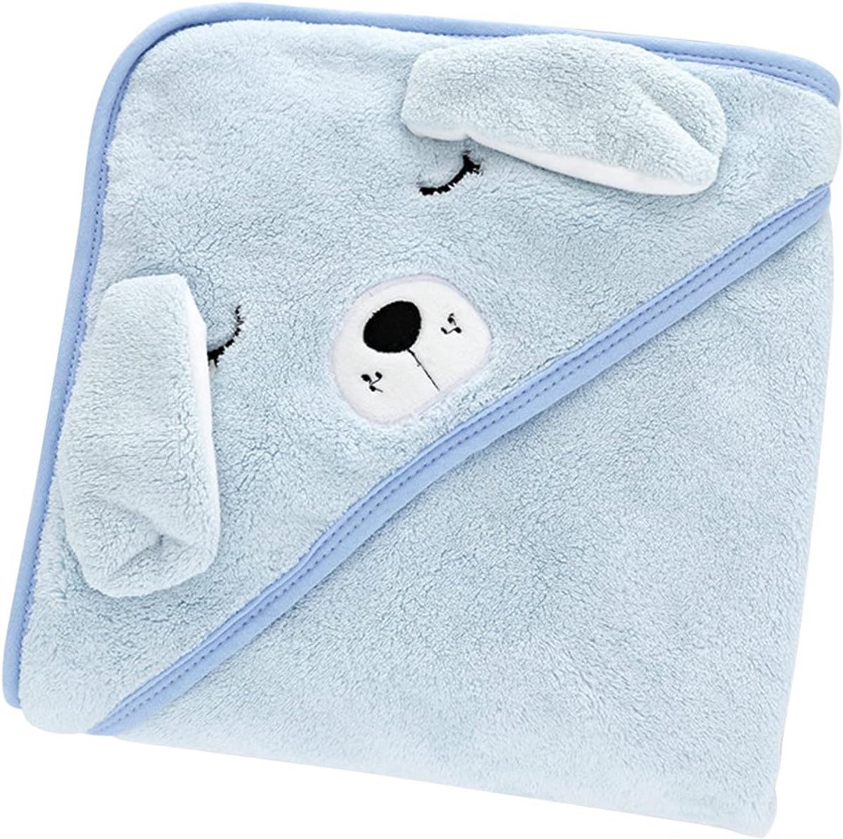 Extra Zachte Baby Badcape met Capuchon | 80x80 cm | Absorberende Koraalfleece Deken voor Pasgeborenen