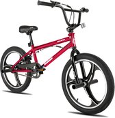 Hiland Freestyle BMX Fiets 20 Inch - Rood - Met Mag Wheels (3 Spaken), 360° Rotor & 4 Pegs - Jongens & Meisjes