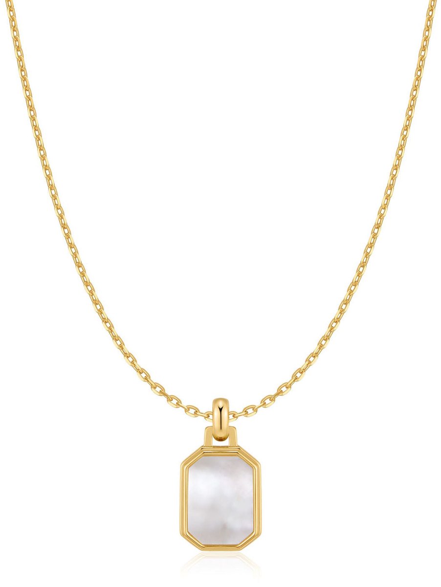 Gold Square MOP Necklace S