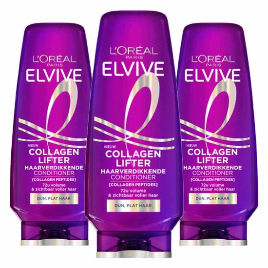 L'Oréal Elvive Collagen Lifter Conditioner - 3 x 200 ml - Voordeelverpakking