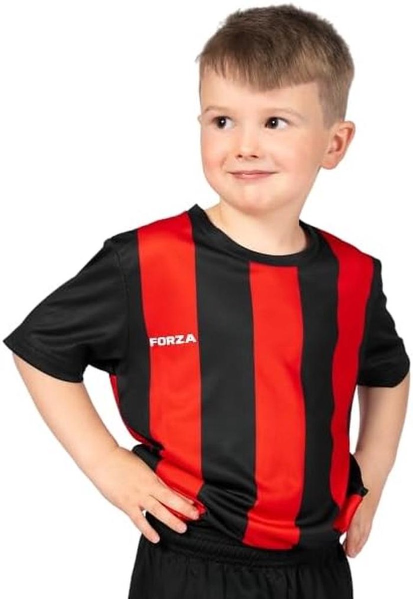 Gestreept Kinder Voetbalshirt Korte Mouwen - Sneldrogend & Ademend Trainingsshirt voor Jongens en Meisjes (Leeftijd 5-14)