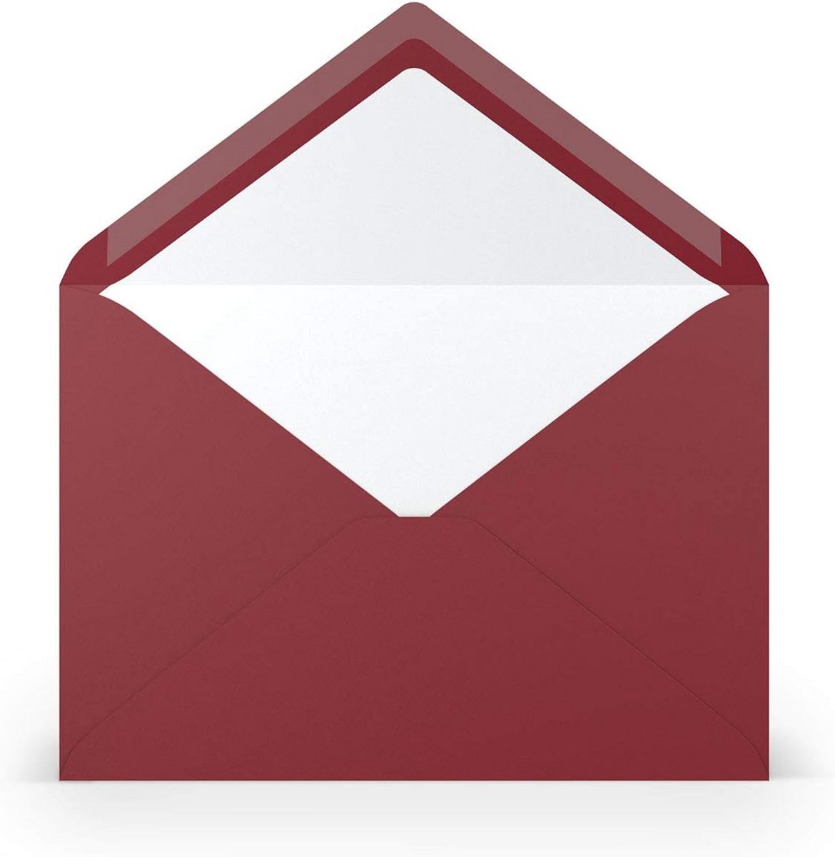 100x C5 Enveloppen Donkerrood Geribbeld 100 g/m² zonder Venster - Met Zijden Voering