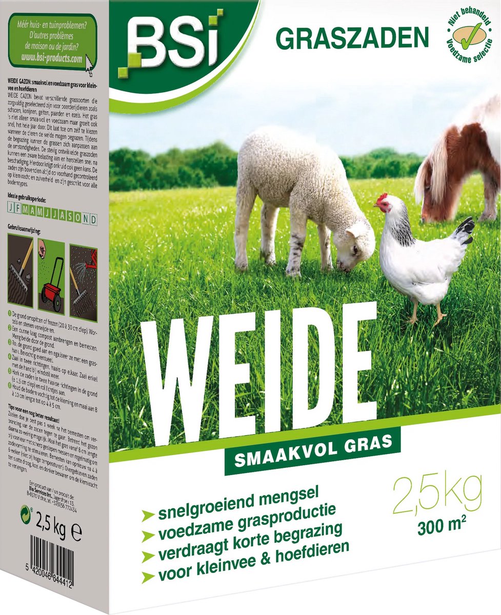 BSI - Graszaad Weide Voedzaam en Smaakvol - 2,5 kg voor 300 m²