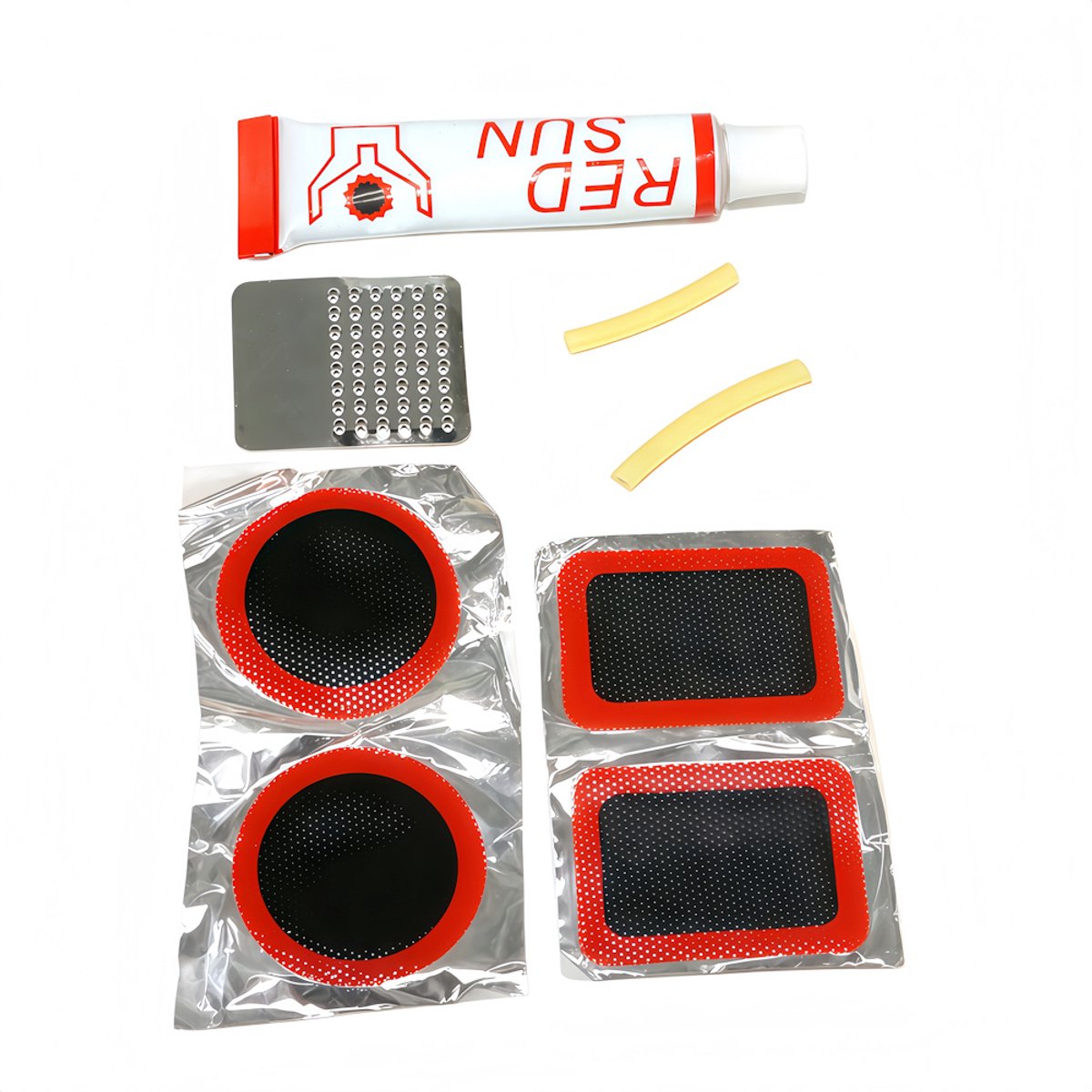 Decopatent - Fiets Reparatieset 8-Delig - Fiets Bandenplakset voor Fiets, E-Bike, Fatbike , MTB, Elektrische fiets - Fietsband Reparatieset - Banden plakset - Lekke band - Bicycle Tire Repair Kit thumbnail 4