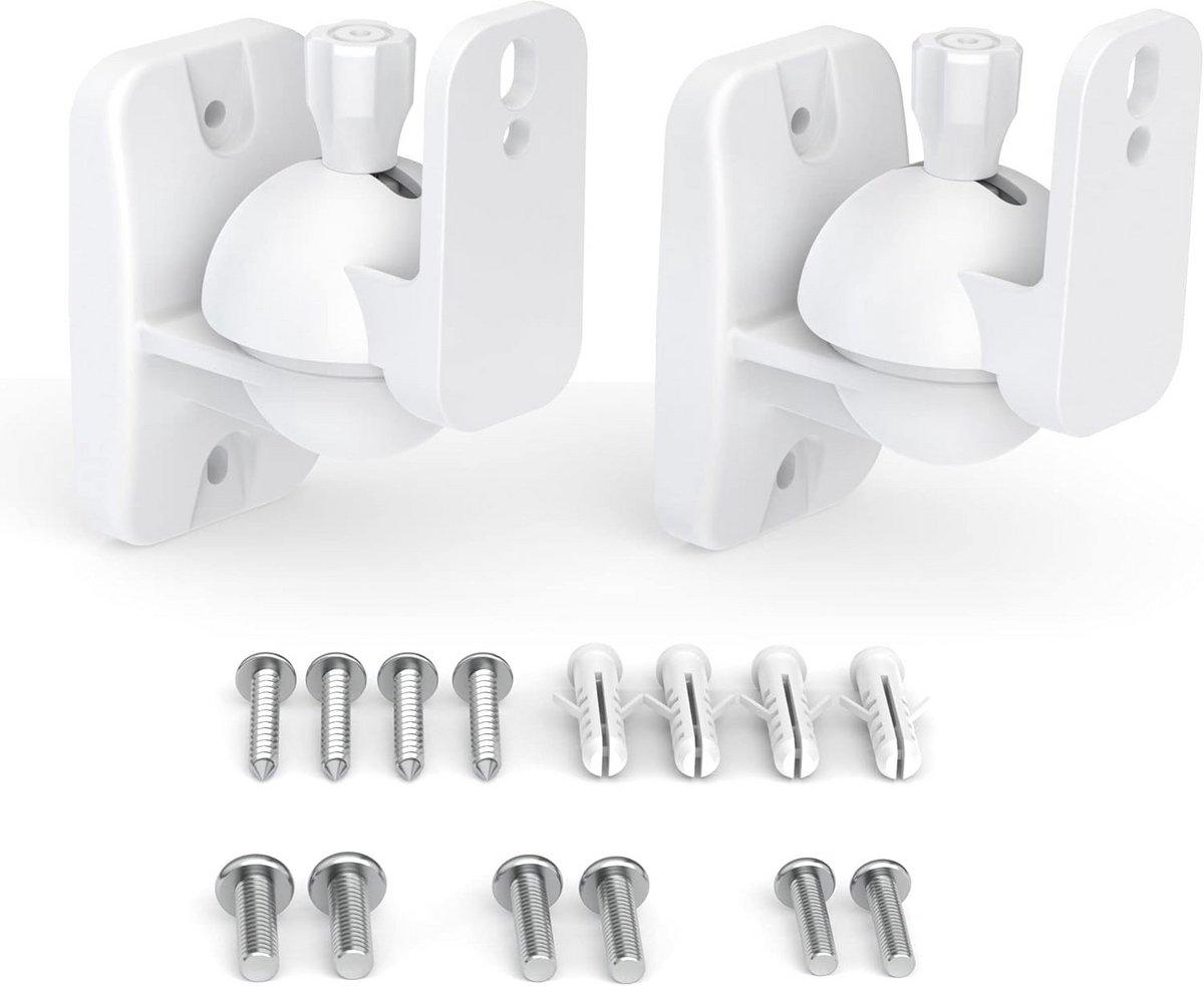 Universele Luidspreker Wandsteunen - Sterke Beugels voor Surround Sound & Boekenplank Speakers tot 3,6 kg (Wit)